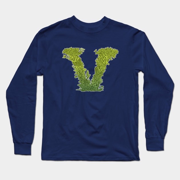 V is for Vegetarian, Vegan, Vitality. Long Sleeve T-Shirt by bangart